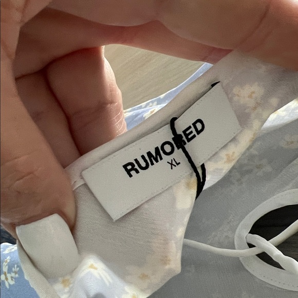 NWT Rumored Daytona Maxi Dress in baby's breath floral blue white XL - Picture 10 of 13